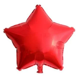 Yıldız Kırmızı Renk Folyo Balon 24 İNC